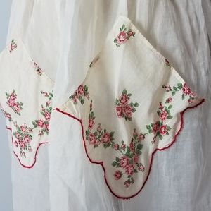 🌹Vintage 1950's Hostess Organza Half Apron Roses